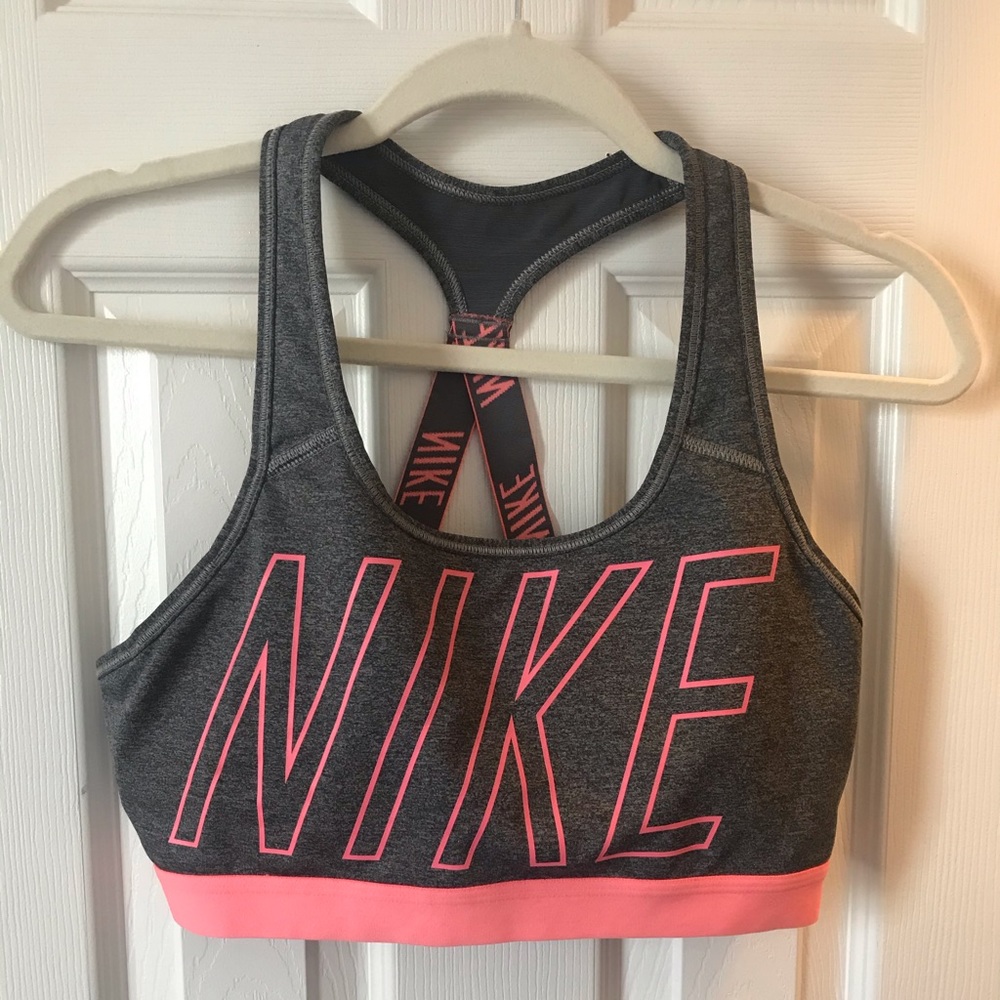 NIKE Coral/Gray Sports bra